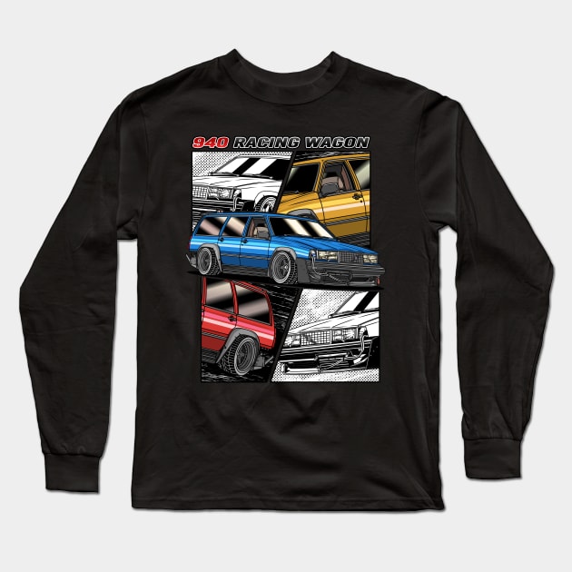 Street Racing Wagon 940 Long Sleeve T-Shirt by Guyvit